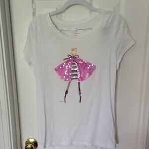 Ann Taylor LOFT CARES Support Sequin "Strength" Cape Fashion Tee